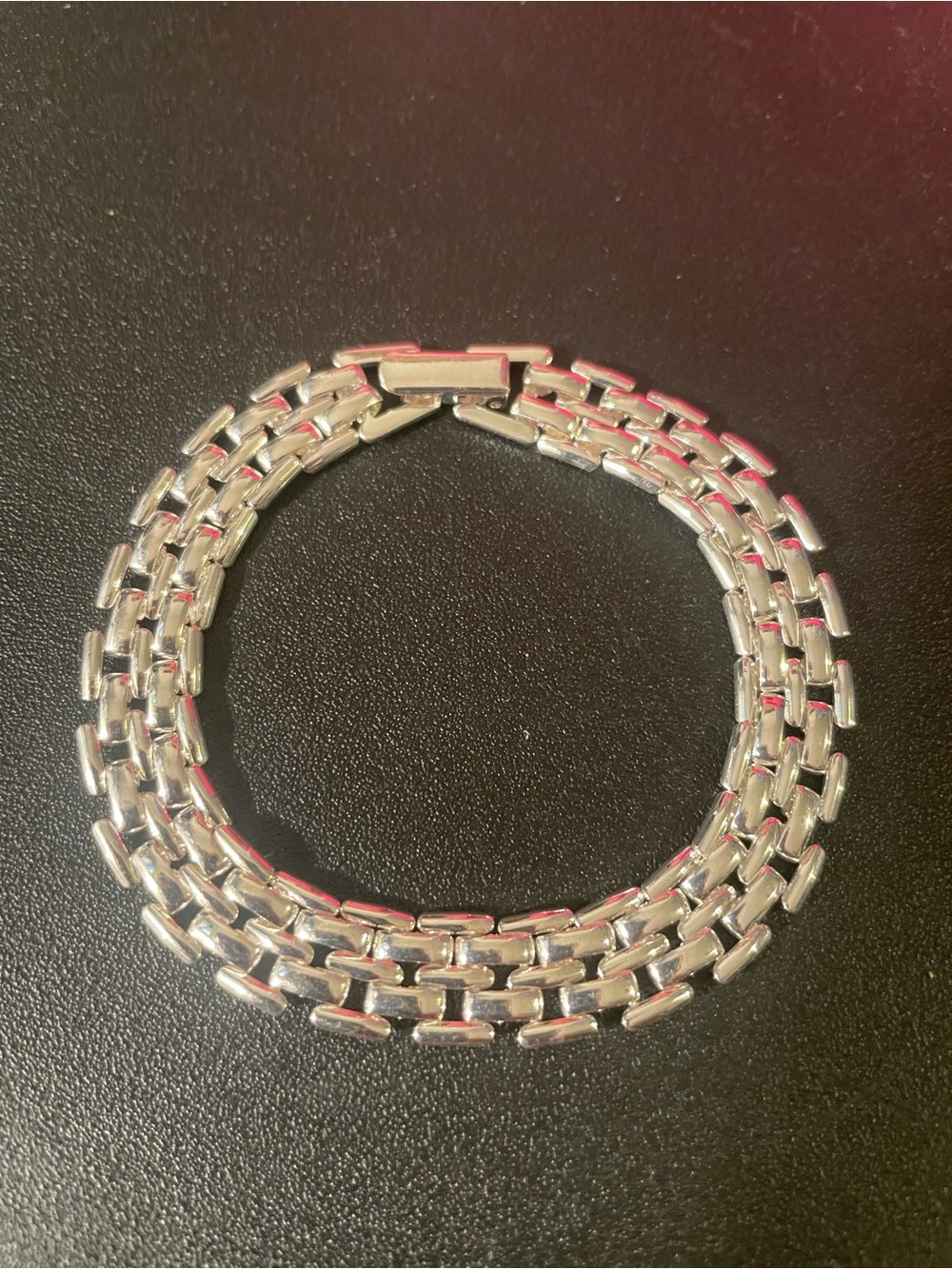 Silver Toned Link Chain Bracelet - Polished Multi-Row Design